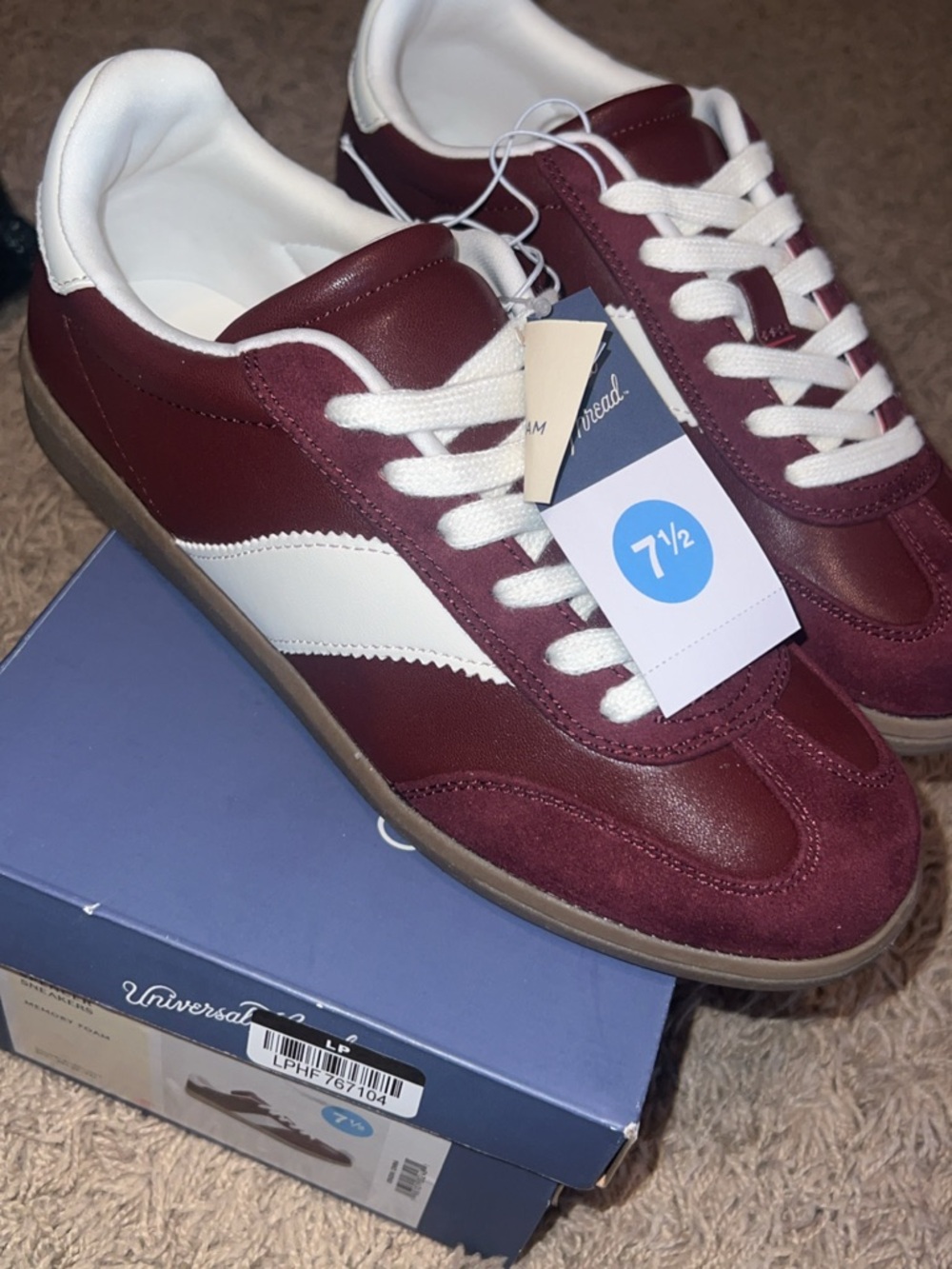 Universal Thread Burgundy and White Women’s Sneakers